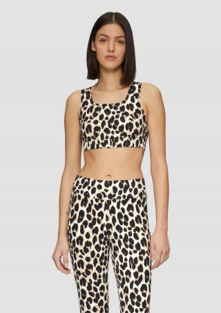 s.Oliver Bustier mit Leo-Print - ecru