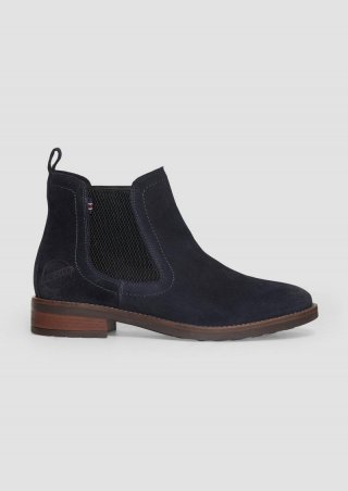 s.Oliver Chelsea-Boots aus Leder - navy