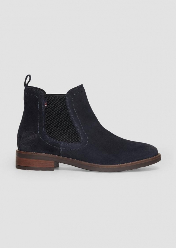 s.Oliver Chelsea-Boots aus Leder - navy