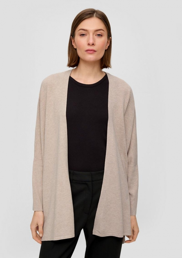 s.Oliver Offene Strickjacke im Loose Fit - beige
