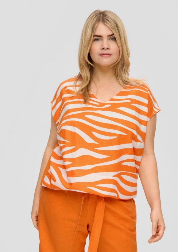 s.Oliver Ärmelloses Shirt mit V-Ausschnitt - orange