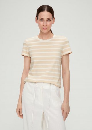 s.Oliver T-Shirt aus Baumwollstretch - hellgelb