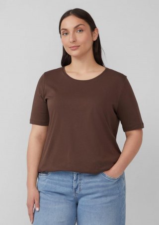s.Oliver T-Shirt aus Interlockjersey - mokka
