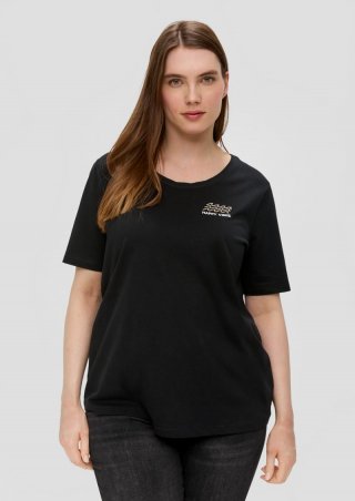 s.Oliver Jerseyshirt mit Printdetail - schwarz