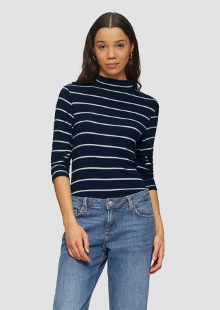 s.Oliver Softes Longsleeve aus Viskosemix - tiefblau
