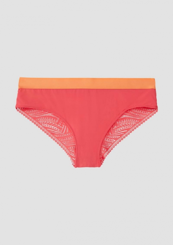 s.Oliver Panty mit transparenter Spitze - koralle