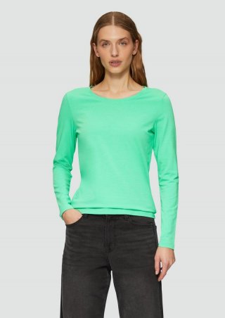 s.Oliver Longsleeve im Slim Fit aus Baumwollstretch - limettengrün
