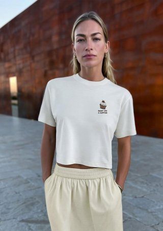 s.Oliver T-Shirt aus Interlockjersey mit Frontprint - creme