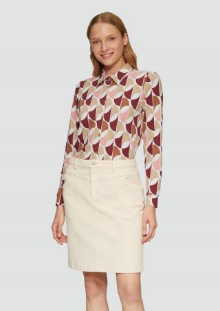 s.Oliver Jersey-Bluse mit All-over-Print - himbeere