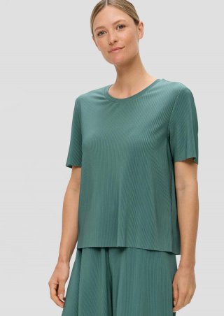 s.Oliver T-Shirt mit Plisseefalten - helles petrol