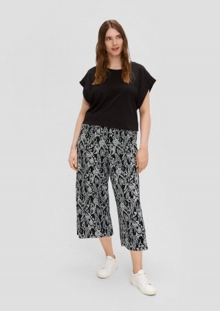 s.Oliver Culotte mit Wide Leg - schwarz