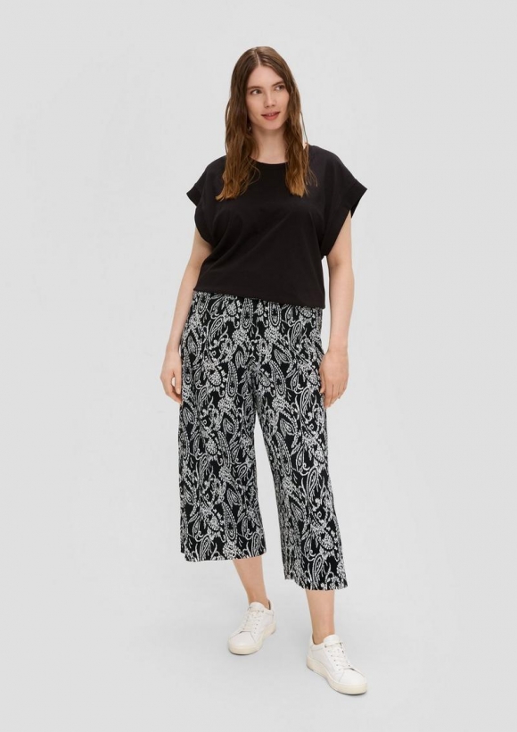 s.Oliver Culotte mit Wide Leg - schwarz