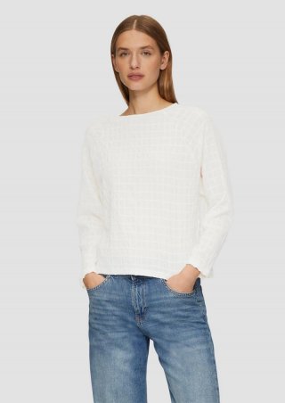 s.Oliver Strukturiertes Jersey-Shirt mit Raglan-Ärmeln - ecru