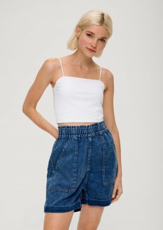 s.Oliver Jeans-Shorts Paper Bag / Relaxed Fit / High Rise / Semi Wide Leg - royalblau