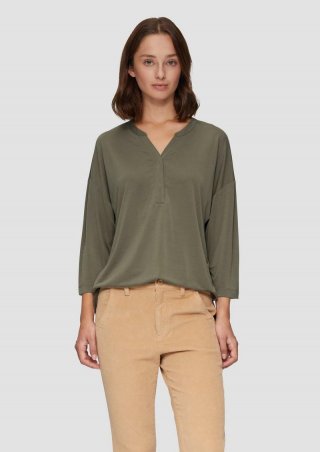 s.Oliver Blusenshirt aus fließendem Modalmix - olivgrün