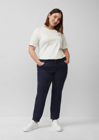 s.Oliver Gewaschene Hose im Slim Fit aus Baumwollsatin - navy