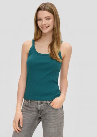 s.Oliver Tank Top mit Rippstruktur - petrol