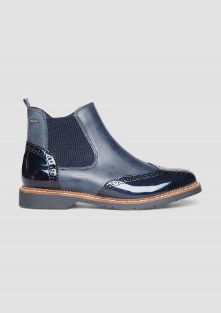 s.Oliver Chelsea-Boots aus Kunstleder - navy