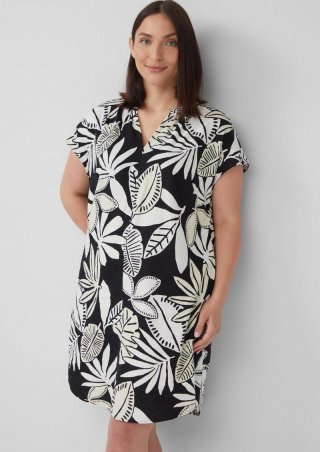 s.Oliver Blusenkleid aus Leinenmix mit Eingrifftaschen - schwarz