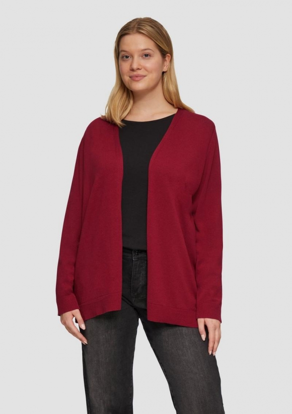 s.Oliver Cardigan aus Viskose-Baumwollmix - rubinrot