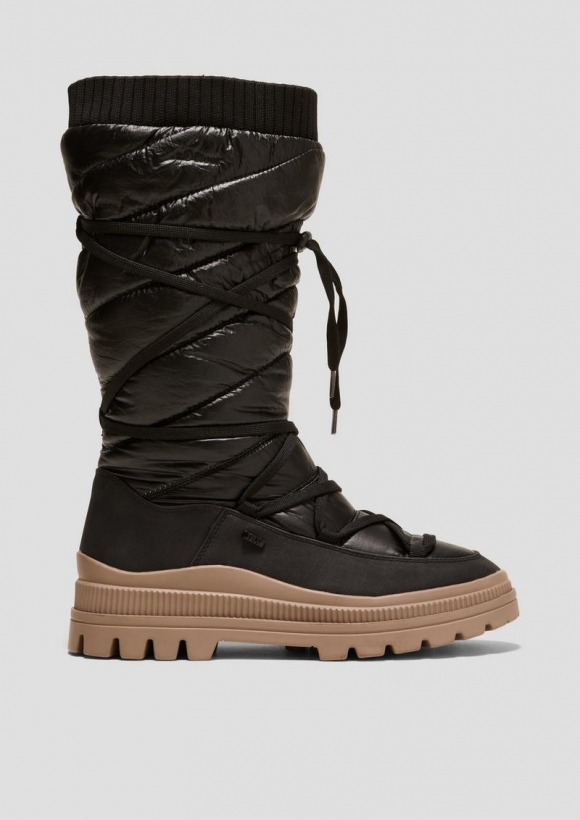 s.Oliver Gefütterte Tex-Stiefel in glänzender Optik - schwarz