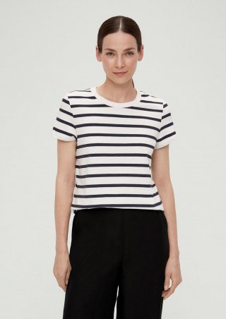 s.Oliver T-Shirt aus Baumwollstretch - ecru