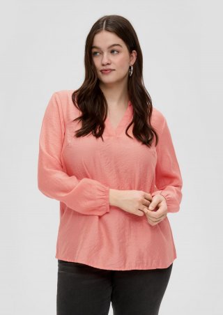 s.Oliver Hemdbluse mit Dobby-Struktur - koralle