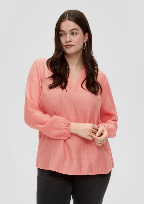 s.Oliver Hemdbluse mit Dobby-Struktur - koralle