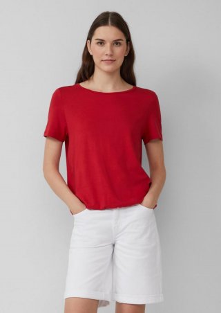 s.Oliver Jersey-T-Shirt im O-Shape mit Cut-out - mohnrot