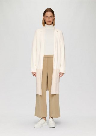 s.Oliver Feinstrick-Cardigan mit Reverskragen und Colour-Blocking - natur