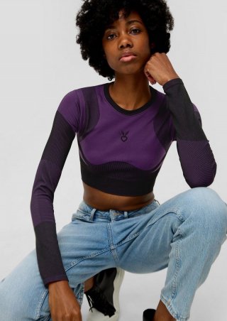 s.Oliver Cropped Sport-Shirt - lila