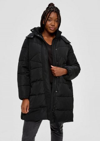 s.Oliver Steppjacke mit abnehmbarer Kapuze - schwarz