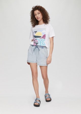 s.Oliver Jeans-Short / Mid Rise / Elastikbund - blau