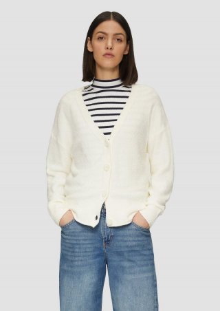 s.Oliver Strickjacke aus Baumwoll-Bouclé - creme