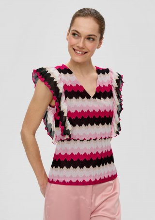s.Oliver Shirt mit Volantärmeln - pink