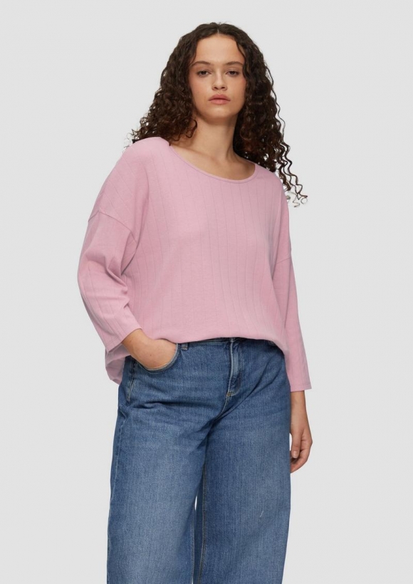 s.Oliver Shirt im Loose Fit mit Dreiviertelarm - rosa