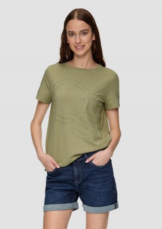 s.Oliver T-Shirt aus Jersey mit Frontprint - olivgrün