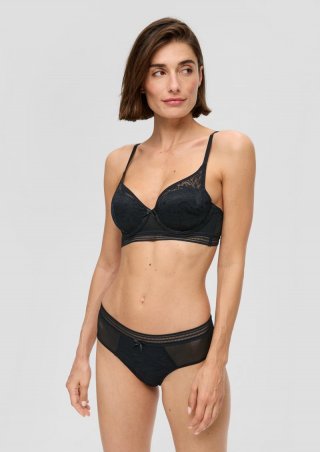 s.Oliver String in semitransparenter Mesh-Optik - schwarz