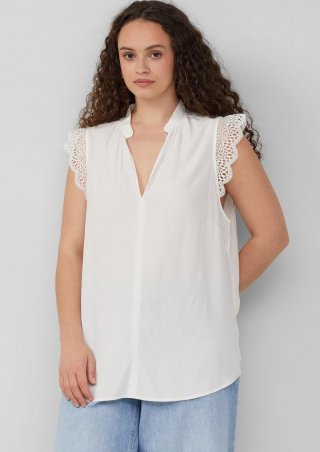 s.Oliver Blusentop mit Spitzendetail - creme