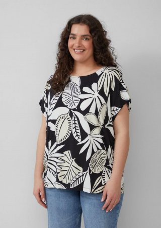 s.Oliver Elastisches T-Shirt aus Viskosestretch im Relaxed Fit - schwarz