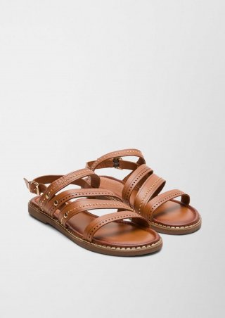 s.Oliver Riemchen-Sandalen aus Echtleder - braun