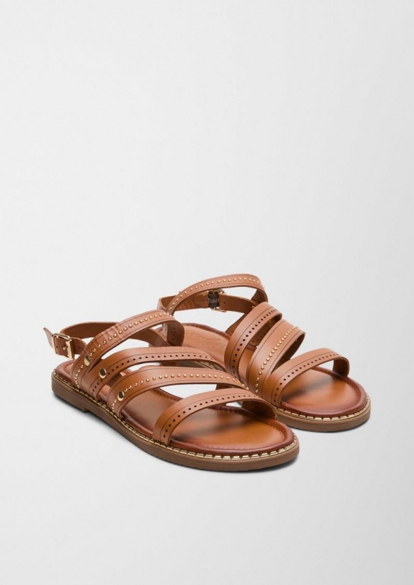 s.Oliver Riemchen-Sandalen aus Echtleder - braun