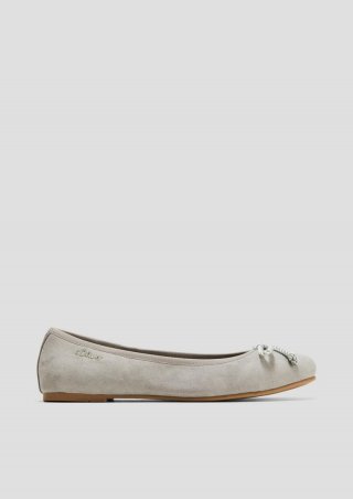 s.Oliver Ballerinas in Leder-Optik mit Schleife - grau
