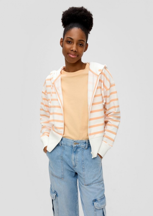 s.Oliver Sweatjacke aus Baumwollstretch - mango