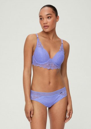 s.Oliver Slip mit Materialmix - azurblau