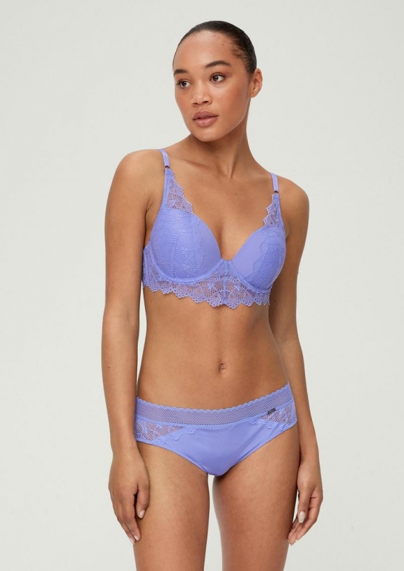 s.Oliver Slip mit Materialmix - azurblau