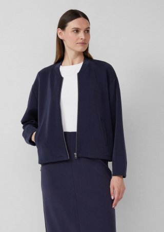 s.Oliver Oversized Scuba-Jacke mit verstellbarem Saum - navy