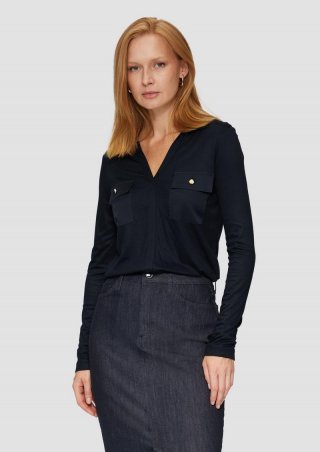 s.Oliver Longsleeve aus Viskose - navy