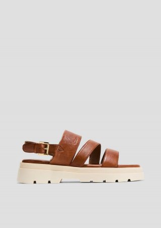 s.Oliver Riemchensandalen aus Leder - braun