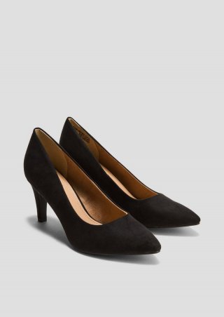 s.Oliver Pumps in Veloursleder-Optik - schwarz